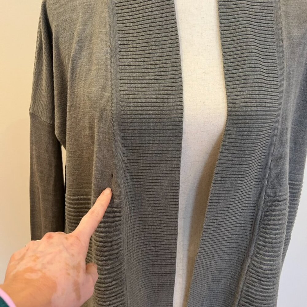 Lululemon Sit In Lotus Wrap II Cardigan Womens 6 Green Merino Wool Yoga Sweater - Picture 9 of 16